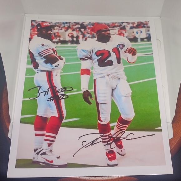 SAN FRANCISCO 49ERS 8.5x11 GLOSSY🏈POSTER JERRY RICE🌟& PRIME DEION🌟 SANDERS!🔥 - Picture 5 of 13